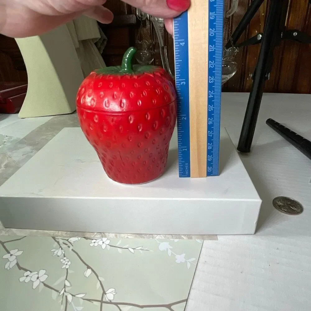 Vintage Hazel Atlas Strawberry Jam jar 3.5” APPRX